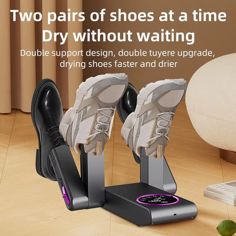 Asciuga scarpe elettrico intelligente per due paia con funzione timer e sterilizzante