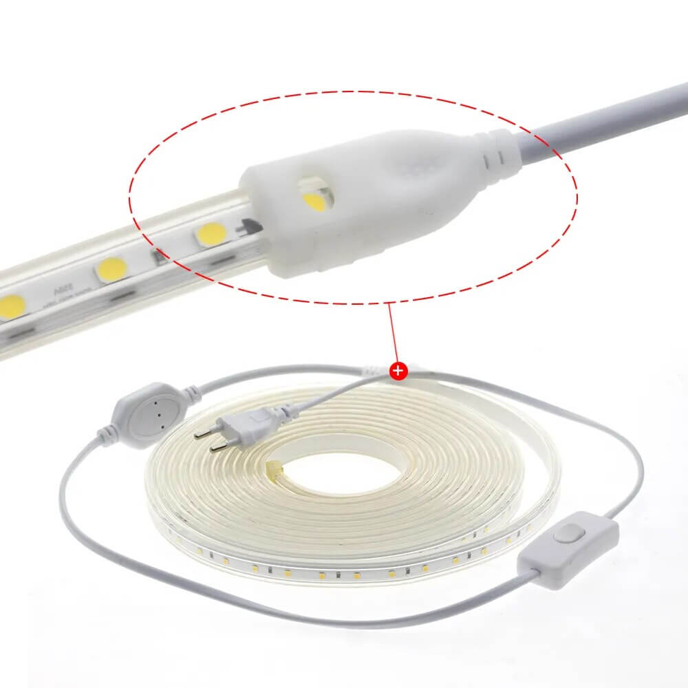 220V LED-Streifen 2835 -Zubehör: Schnelle und sichere Verbindung ohne Löten - Willkommen in der faszinierenden Welt der Beleuchtung mit unseren High Voltage 220V Safe LED Strip Lights! Kein Schweißen oder aufwendige Installationen. Einfache Verbindung mit