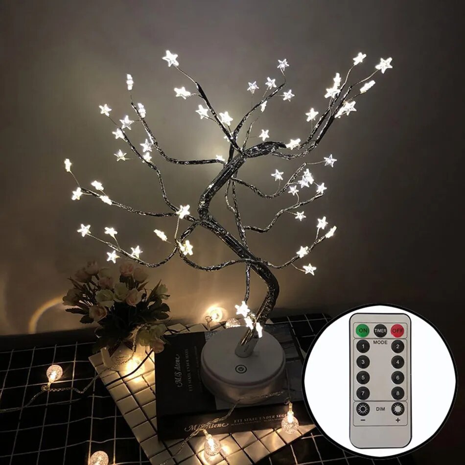 LED-Bonsai-Baum: Perfekte Beleuchtung für Zuhause & Partys - Entdecken Sie das einzigartige LED-Bonsai-Baumlicht mit flexiblen, verstellbaren Zweigen und hochwertigem Design. Ideal für Zuhause & Partys. - 136:6146#With Remote control