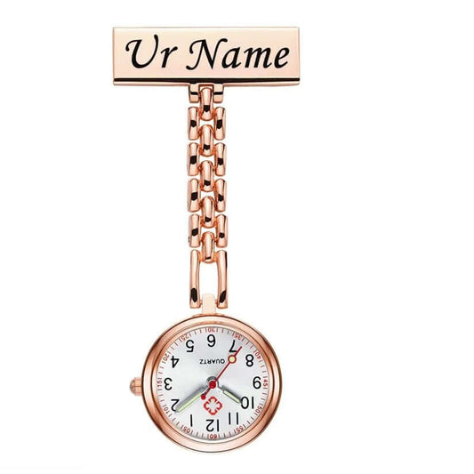Krankenschwesteruhr - elegant und parktisch - Entdecke die Zeit mit Stil: Unsere personalisierte Krankenschwesteruhr ist das perfekte Accessoire für Arbeit und Freizeit. - 14:173#Rose Gold