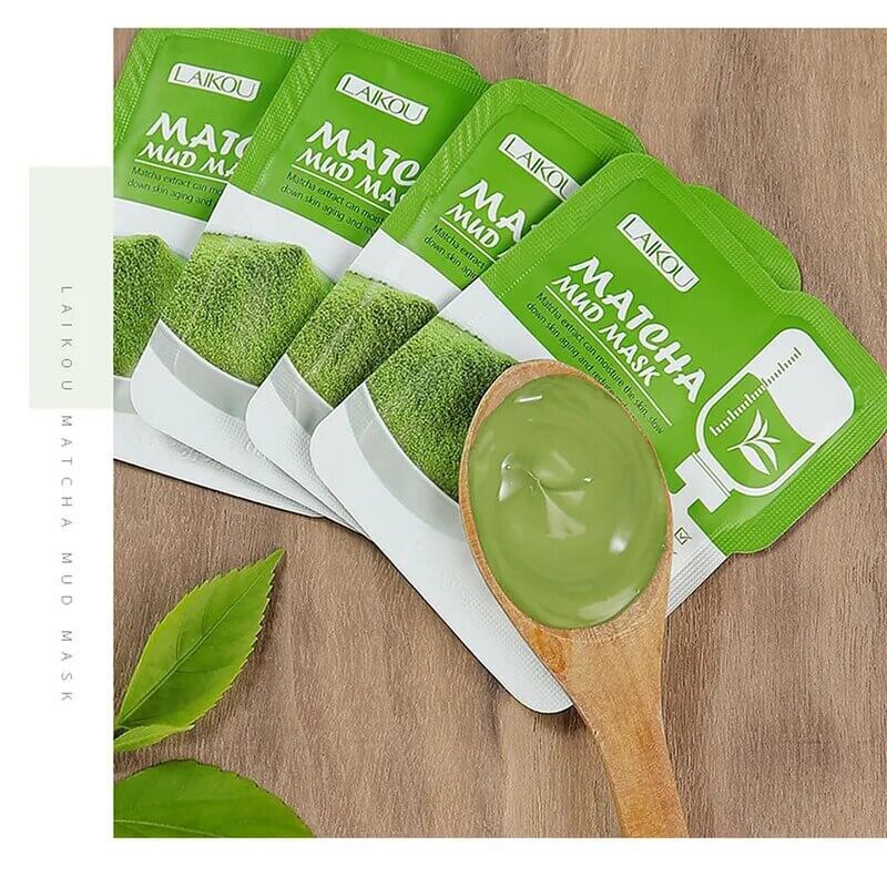 Straffende MATCHA-Gesichtsmasken: Green Clay Mud Masken, 7er Pack - Erleben Sie mit unserer Matcha-Gesichtsmaske natürliche Schönheit und Pflege aus Japan. Straffend und voll mit Antioxidantien! - 14:771#matcha
