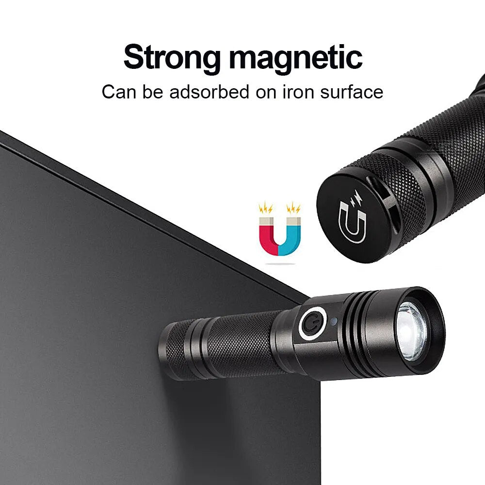 Wiederaufladbare XHP50 LED Taschenlampe, 18650 Akku, Klein & leistungsstark - Entdecken Sie die kompakte und leistungsstarke XHP50 LED Taschenlampe mit 18650 Akku. Reichweite bis zu 500m und 3 Modi für jede Situation. - 136:173#Set A