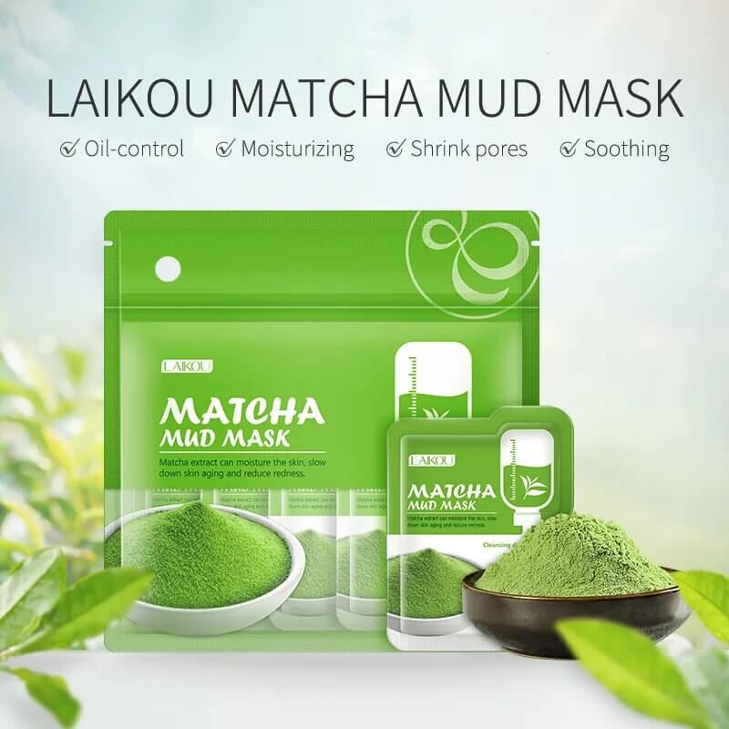 Straffende MATCHA-Gesichtsmasken: Green Clay Mud Masken, 7er Pack - Erleben Sie mit unserer Matcha-Gesichtsmaske natürliche Schönheit und Pflege aus Japan. Straffend und voll mit Antioxidantien! - 14:771#matcha