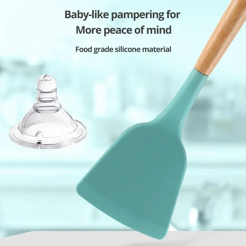 12 teiliges-Silikon Küchenutensilien Set: Antihaft-Kochwerkzeuge für Meisterköche - Hochwertiges 12-tlg. Silikon-Kochutensilien-Set für müheloses Kochen. Langlebig, hitzebeständig und ergonomisch – perfektes Zubehör für Ihre Küche. - 14:10#12pcs Red;5:100