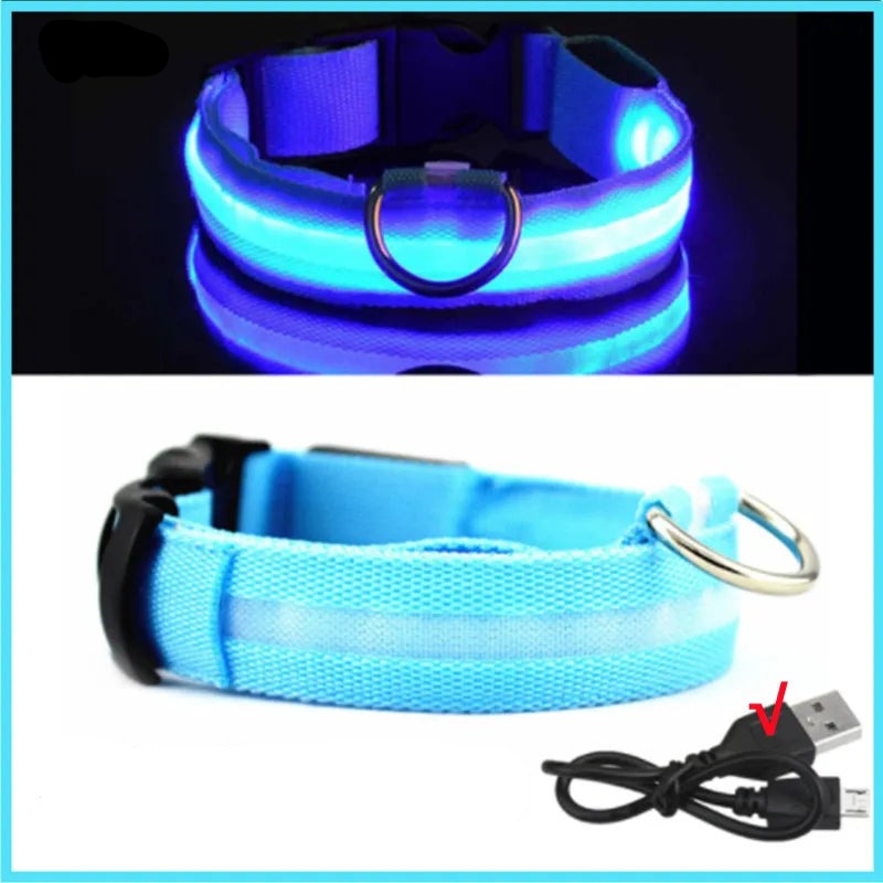 Leuchtendes Halsband für Haustiere mit USB-Ladung Sichtbarkeit und Sicherheit: - Erhöhen Sie die Sicherheit Ihres Hundes bei nächtlichen Spaziergängen mit unserem wiederaufladbaren LED Leuchthalsband. Ideal für Sichtbarkeit und Stil. - 14:350853#Blue USB