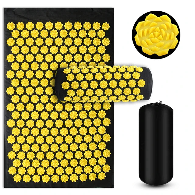 Akupressurmatte mit Spikes – Yoga, Massage & Fitness | Kuznetsov Applicator Set inkl. Nadelkissen & Fußmassagekissen
