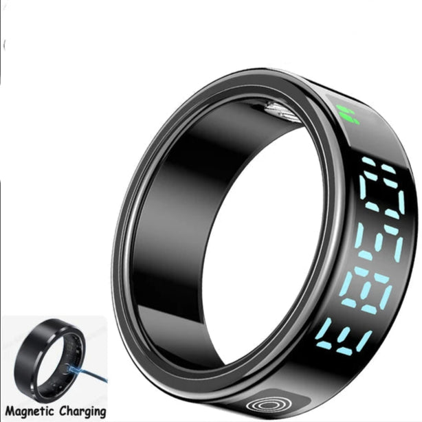 Smart Ring mit Display – 5ATM wasserdicht, Bluetooth-Gesundheitsmonitor, Schlaftracking & Gestensteuerung**