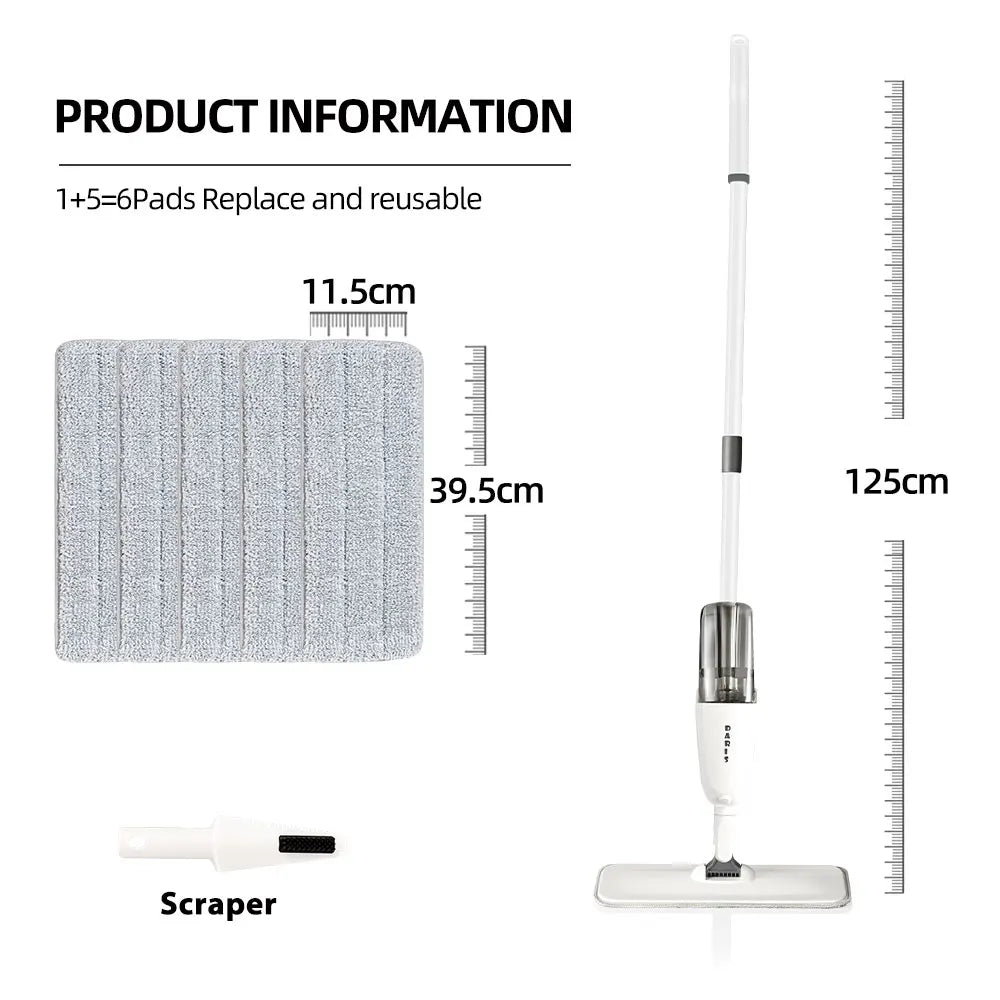 Serpillère vaporisateur pour un nettoyage efficace des sols – utilisation facile sans essorage