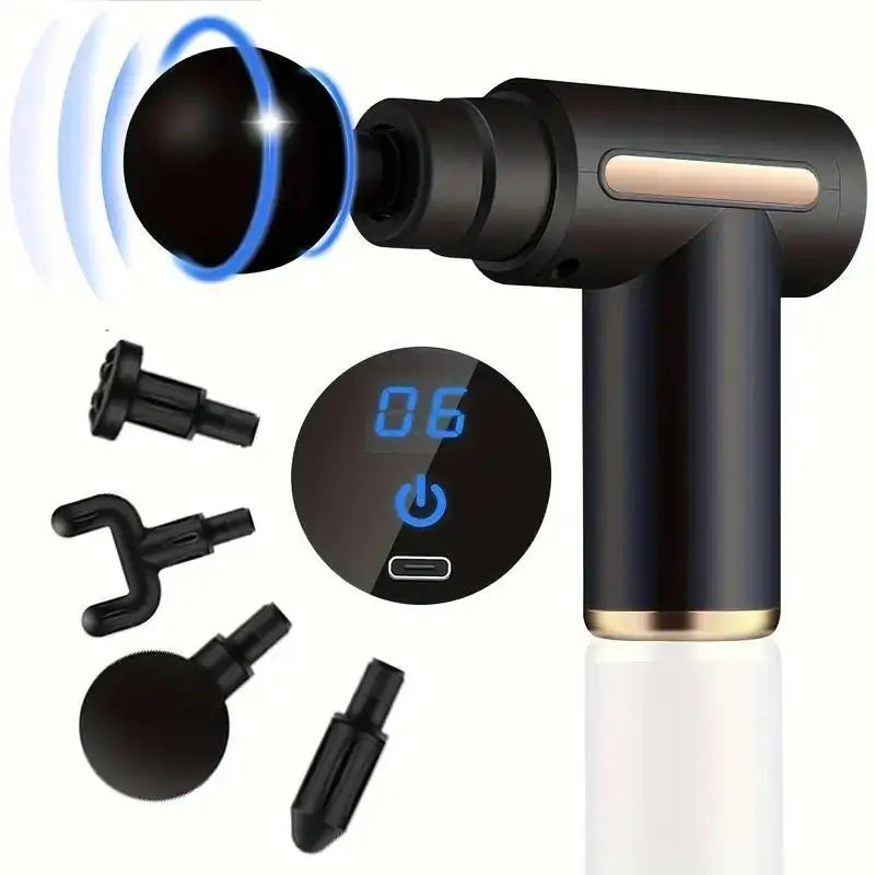 Massagepistole Relax Gun – Tragbares Gerät für Tiefenmuskelentspannung, Nacken-, Rücken- und Körpermassage, Fitness und Regeneration