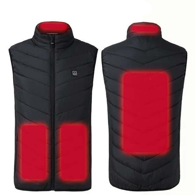 USB Heizbare Winterweste: Perfekt für Sport und Outdoor, bis 17 Heizzonen - Entdecken Sie die USB beheizbare Winterweste mit 17 Wärmezonen für optimalen Komfort. Perfekt für Sport und Outdoor-Aktivitäten! - 14:175#4 areas black;5:100014064