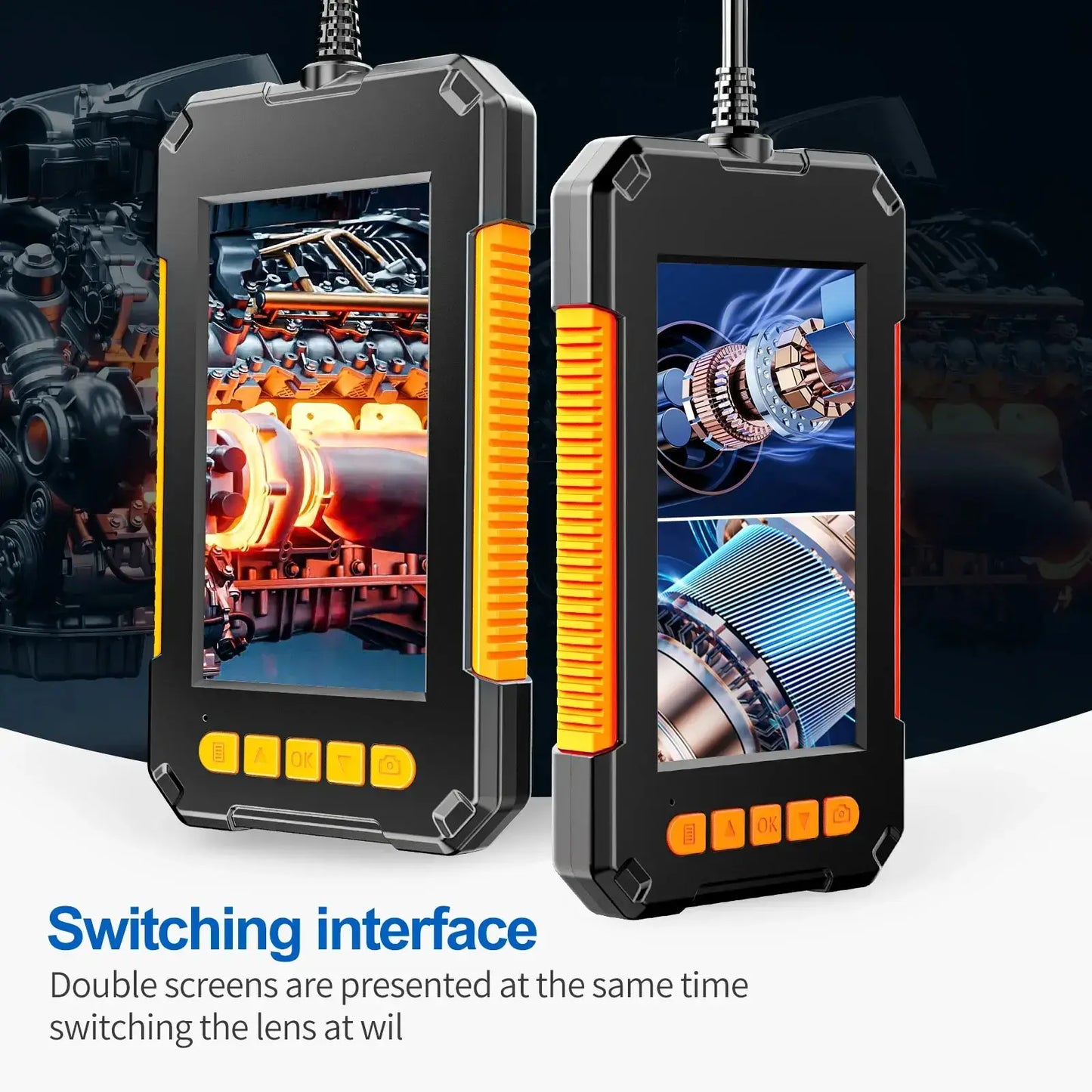 Endoskop Kamera 1080P mit LED, wasserfest, 4.3" Display, bis 5m - Erforschen Sie mit Präzision mithilfe unserer 1080P Endoskop-Kamera. Klarheit und kristallklare Bilder für Sanitäranlagen- und Fahrzeugwartung. - 1005005382283036-2m-8MM Dual lens