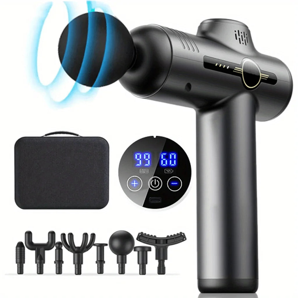 Massagepistole Relax Gun – Tragbares Gerät für Tiefenmuskelentspannung, Nacken-, Rücken- und Körpermassage, Fitness und Regeneration