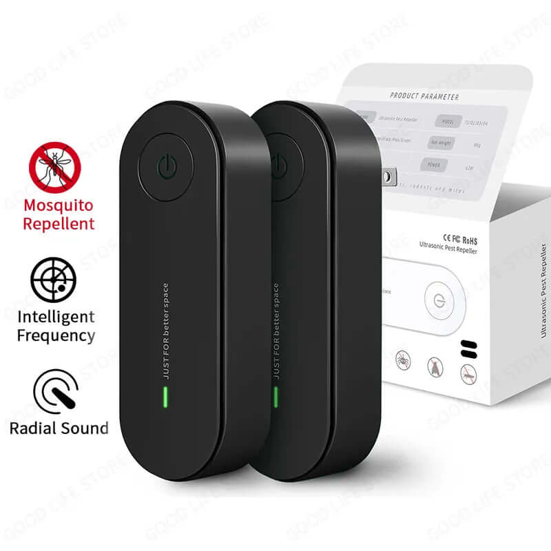 Elektronische Insektenabwehr: 2er Set für eine insektenfreie Umgebung - Schützen Sie Ihr Zuhause mit MITO Ultraschall-Insektenschutz - effektive Schädlingsbekämpfung! Automatische Frequenzumwandlung vertreibt Mäuse, Fliegen und mehr. Einfache Installation