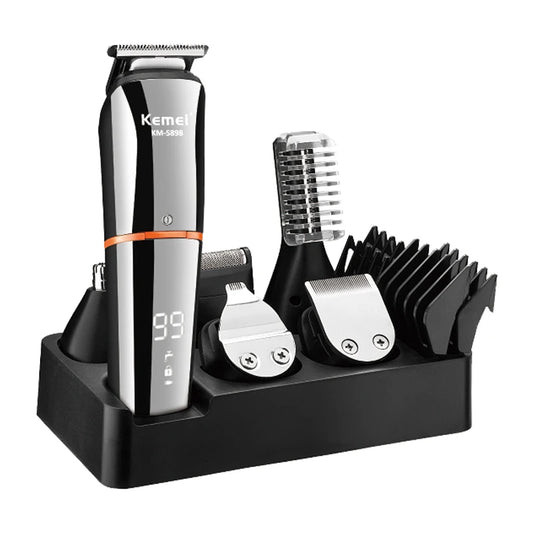 Kemei Shaver: set di rifinitura multifunzionale 11 in 1 per uomo – cura precisa di barba, capelli e corpo, tagliacapelli senza fili con rifinitore per naso e orecchie
