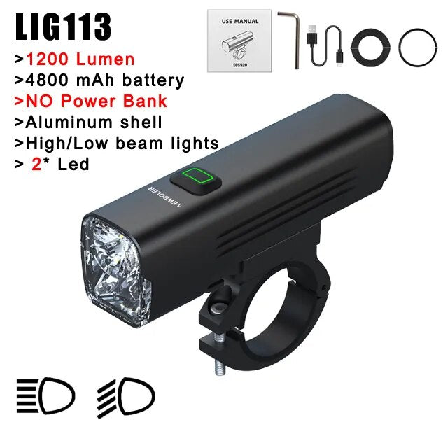 Hochleistungs-Velolicht - Fahrradlicht mit 1000 Lumen, wasserdicht & aufladbar - Erleben Sie Sicherheit und Helligkeit mit unserem wasserdichten, aufladbaren LED Velolicht. Perfekt für Stadt und Naturabenteuer! - 14:366#LIG520 S2;200007763:201336100
