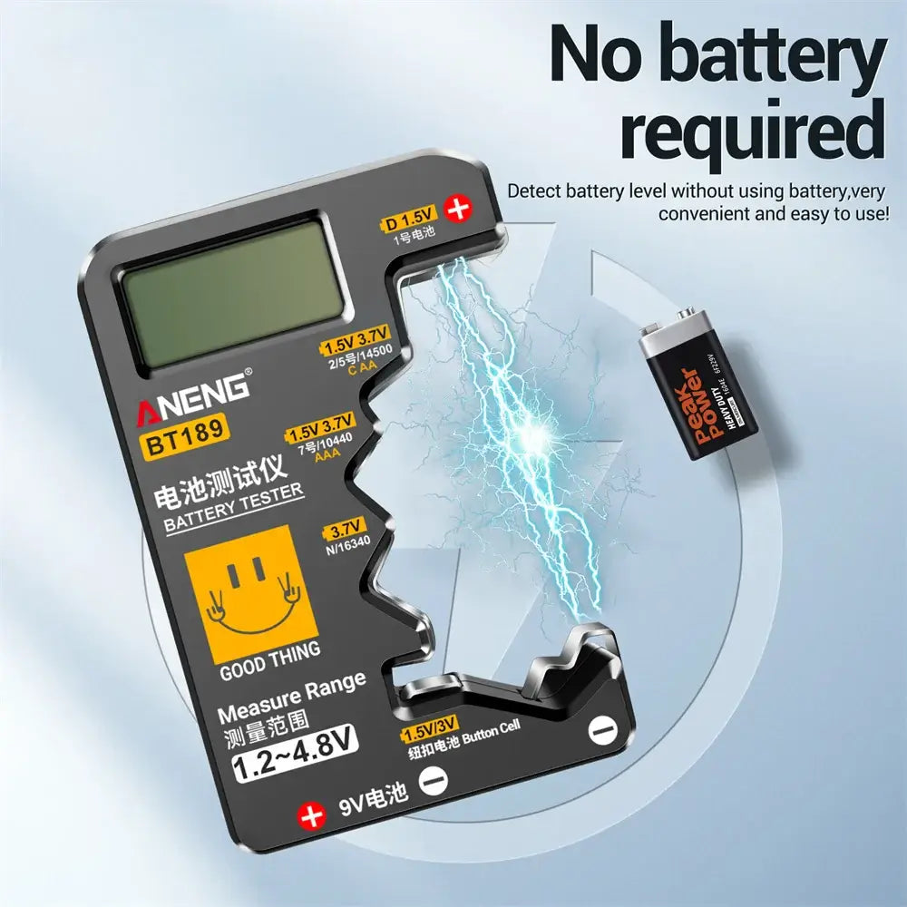 Universal Batterie Messgerät, benötigt keine Batterie - Mühelose Batterieüberwachung: Unser Universal-Batteriemessgerät liefert präzise Messwerte ohne eigene Batterie. Kein Batteriewechsel, maximaler Komfort. - 1005005585890114-BT189 x1