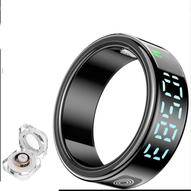 Smart Ring mit Display – 5ATM wasserdicht, Bluetooth-Gesundheitsmonitor, Schlaftracking & Gestensteuerung**