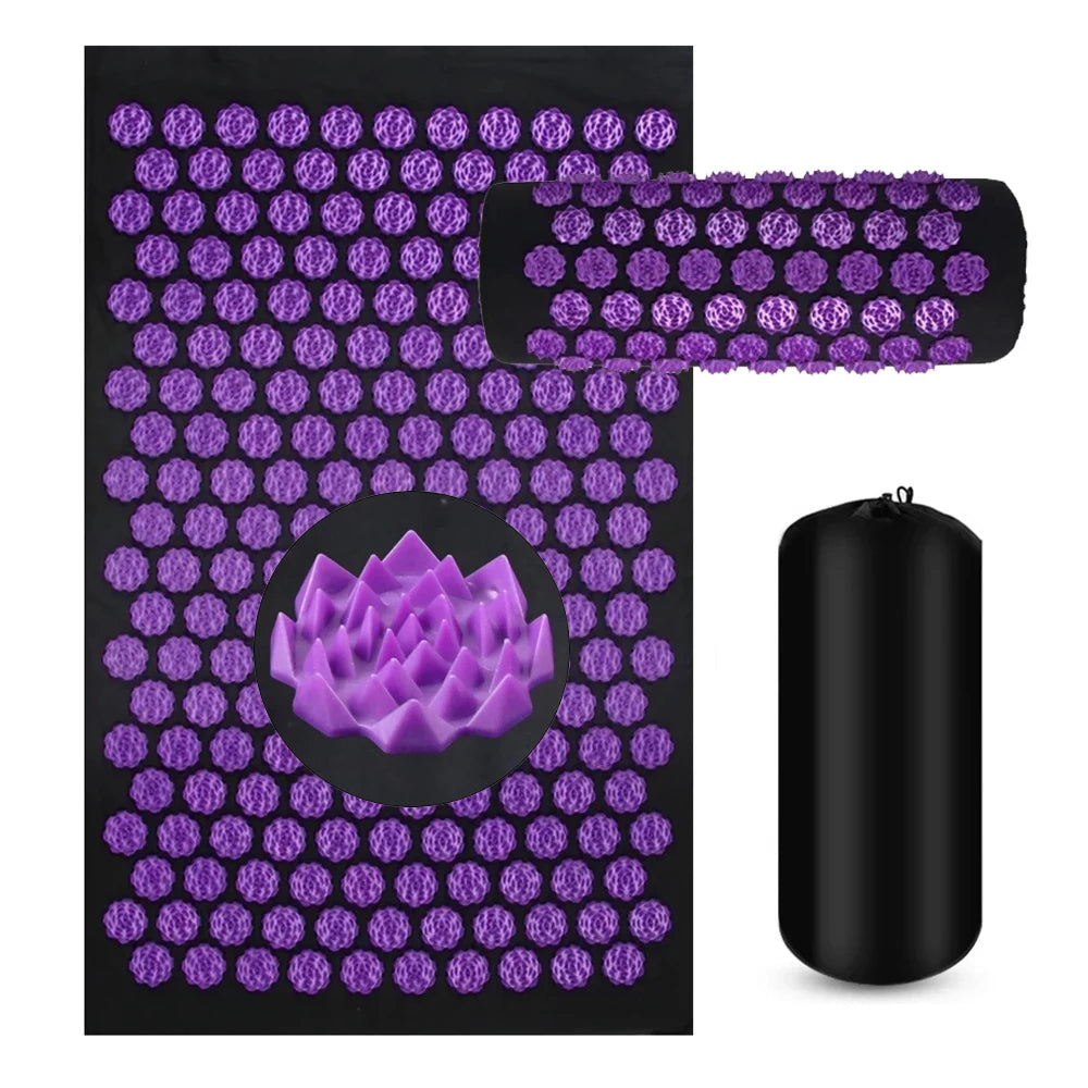 Akupressurmatte mit Spikes – Yoga, Massage & Fitness | Kuznetsov Applicator Set inkl. Nadelkissen & Fußmassagekissen