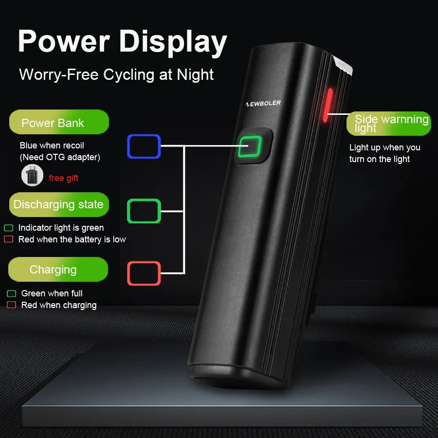 Hochleistungs-Velolicht - Fahrradlicht mit 1000 Lumen, wasserdicht & aufladbar - Erleben Sie Sicherheit und Helligkeit mit unserem wasserdichten, aufladbaren LED Velolicht. Perfekt für Stadt und Naturabenteuer! - 14:366#LIG520 S2;200007763:201336100