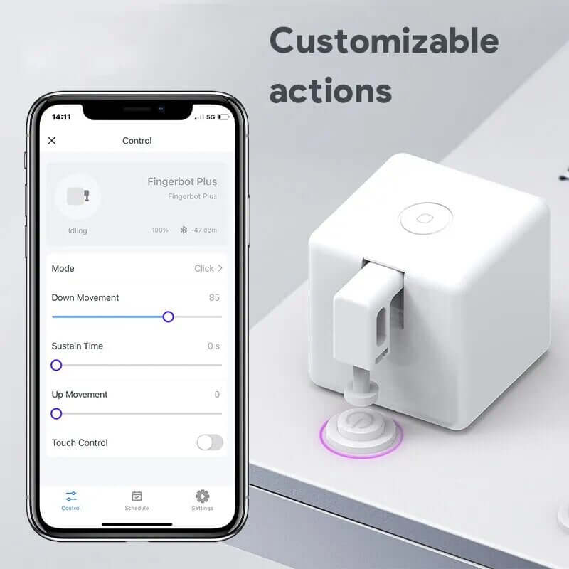Smartes Leben leicht gemacht: Der Fingerbot Plus - Erleben Sie die Zukunft der intelligenten Steuerung mit dem Smart Fingerbot! Dieser smarte All-in-One-Lösung macht herkömmliche Schalter und Tasten intelligent. App-Steuerung und sogar Sprachbefehle mit A