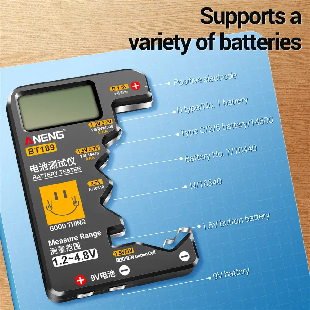 Universal Batterie Messgerät, benötigt keine Batterie - Mühelose Batterieüberwachung: Unser Universal-Batteriemessgerät liefert präzise Messwerte ohne eigene Batterie. Kein Batteriewechsel, maximaler Komfort. - 1005005585890114-BT189 x1