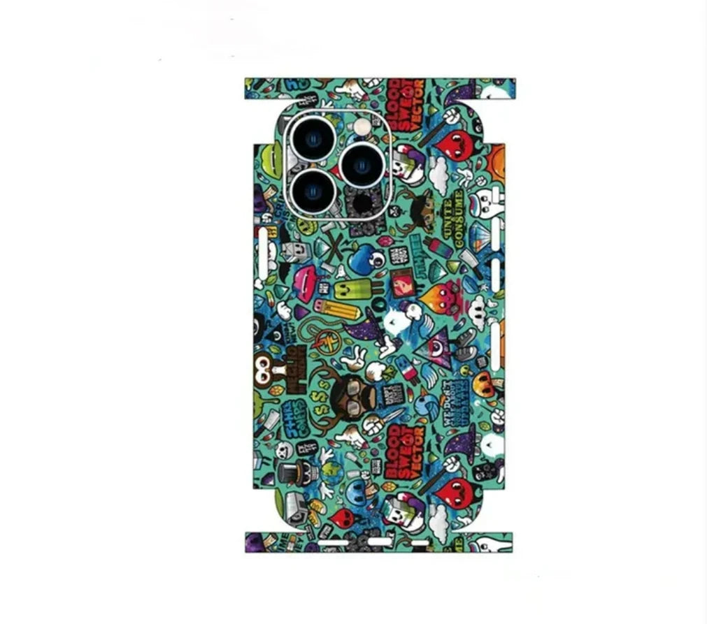 AMARA-SKIN – Bunte Universe Astronaut Hydrogel Skin für iPhone 11-17 Pro Max