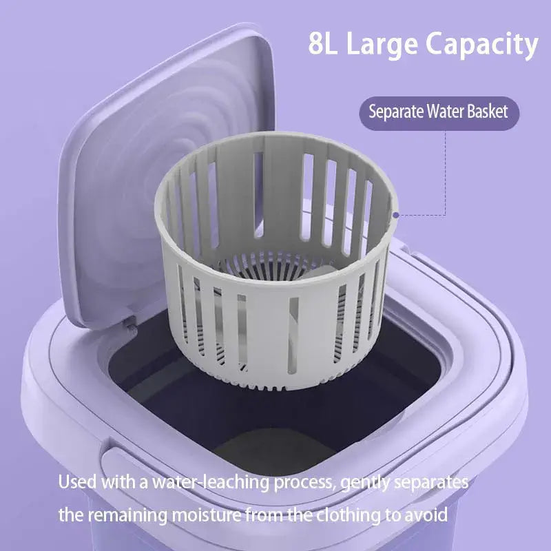Kompakte tragbare 8-Liter-Waschmaschine mit Schleuderfunktion - Die Mangoman 8L Waschmaschine: Kompakt, tragbar und ideal für empfindliche Wäsche. Perfekt für Socken, Unterwäsche und Höschen. - 1005005856929848-Green-EU