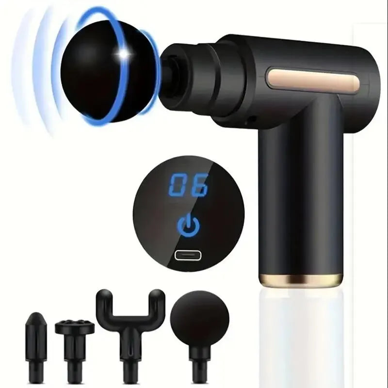 Massagepistole Relax Gun – Tragbares Gerät für Tiefenmuskelentspannung, Nacken-, Rücken- und Körpermassage, Fitness und Regeneration