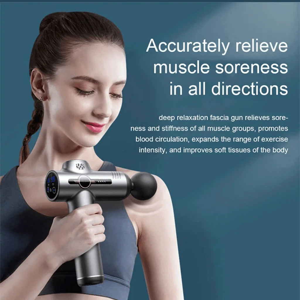 Massagepistole Relax Gun – Tragbares Gerät für Tiefenmuskelentspannung, Nacken-, Rücken- und Körpermassage, Fitness und Regeneration