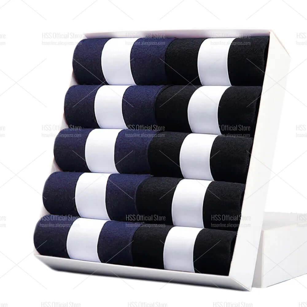 Herren Baumwollsocken HSS: Neuer Stil, Schwarz, Business, Atmungsaktiv, Größe 39-47 - Unsere Herrensocken - perfekte Dicke für jedes Wetter. Weich, strahlend weiß, und bequem. 10 Paar Sets aus reiner Baumwolle mit Synthetik für Dehnbarkeit. Zufriedene Kun