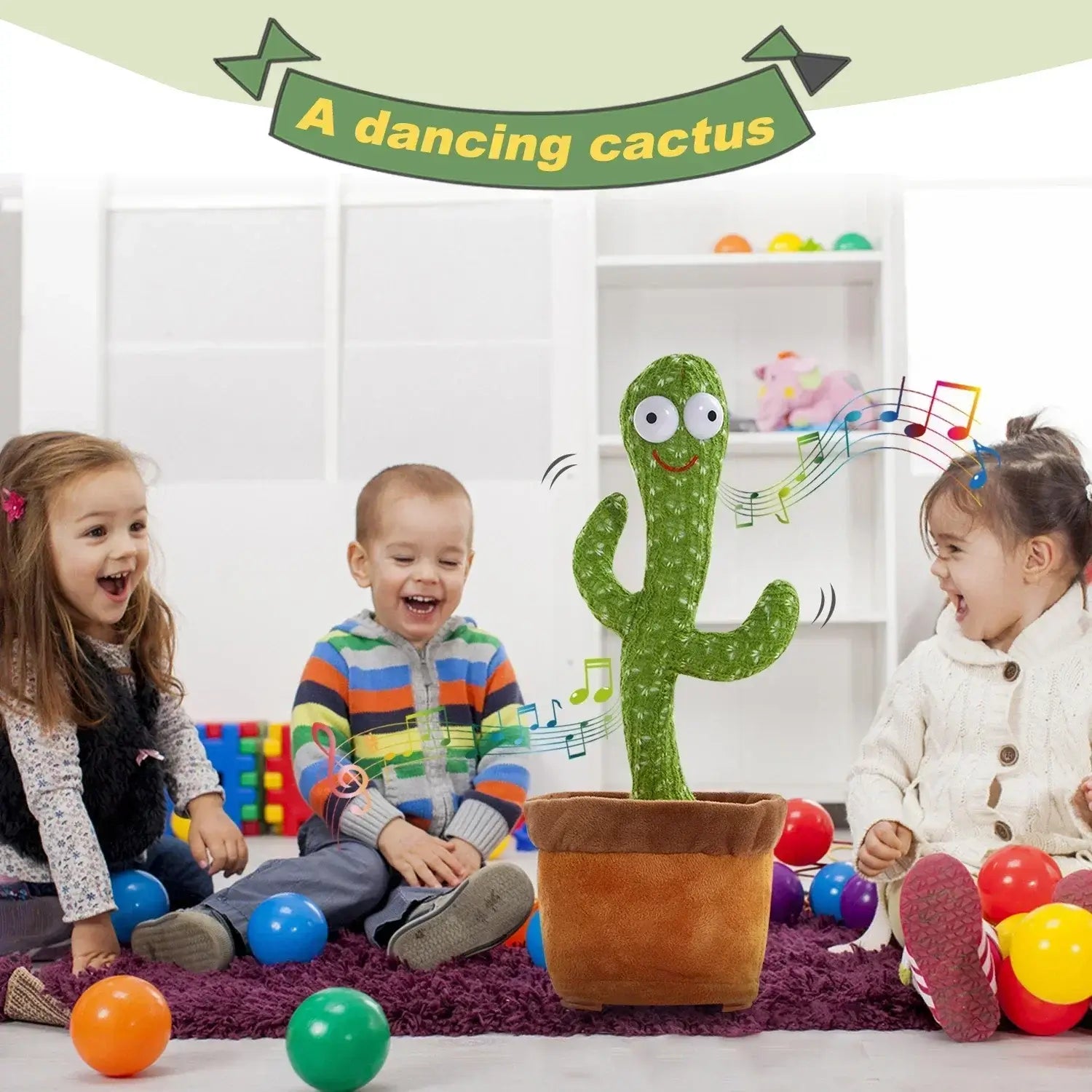 Niedliche Tanzende Kaktus-Puppe: Sprechen, Aufnehmen, Wiederholen - Entzückender sprechender Tanzkaktus für Kinder, sicher und bequem mit PP-Baumwoll-Füllung. Pädagogische und unterhaltsame Erfahrung. - 14:29#Dancing Cactus