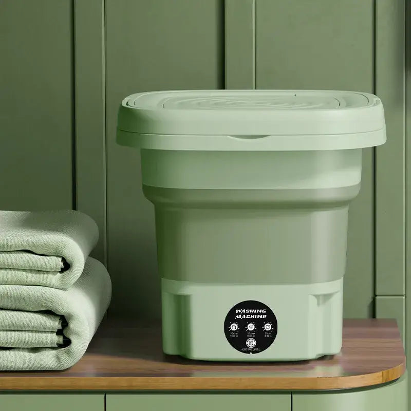 Kompakte tragbare 8-Liter-Waschmaschine mit Schleuderfunktion - Die Mangoman 8L Waschmaschine: Kompakt, tragbar und ideal für empfindliche Wäsche. Perfekt für Socken, Unterwäsche und Höschen. - 1005005856929848-Green-EU