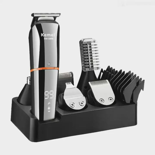 Kemei Shaver: set di rifinitura multifunzionale 11 in 1 per uomo – cura precisa di barba, capelli e corpo, tagliacapelli senza fili con rifinitore per naso e orecchie