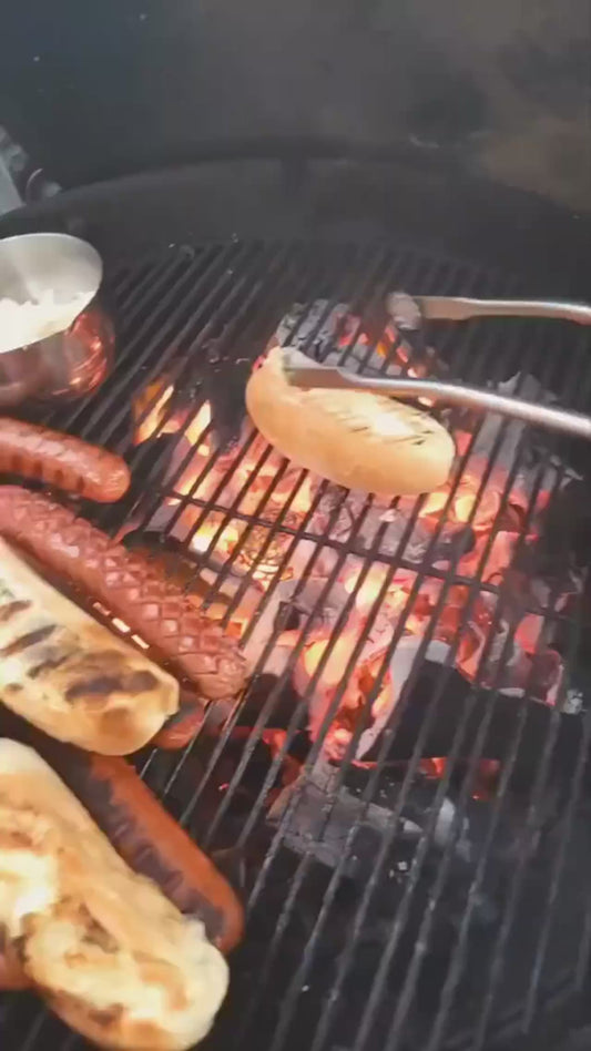 Pince à barbecue rotative spécialement conçue pour les saucisses | Pince à barbecue en acier inoxydable avec molette pour un retournement parfait