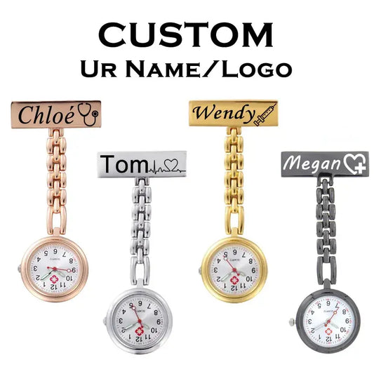 Krankenschwesteruhr - elegant und parktisch - Entdecke die Zeit mit Stil: Unsere personalisierte Krankenschwesteruhr ist das perfekte Accessoire für Arbeit und Freizeit. - 14:496#Gold