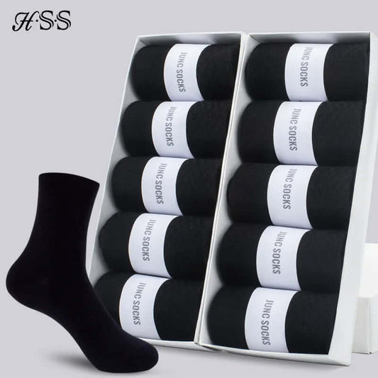 Herren Baumwollsocken HSS: Neuer Stil, Schwarz, Business, Atmungsaktiv, Größe 39-47 - Unsere Herrensocken - perfekte Dicke für jedes Wetter. Weich, strahlend weiß, und bequem. 10 Paar Sets aus reiner Baumwolle mit Synthetik für Dehnbarkeit. Zufriedene Kun