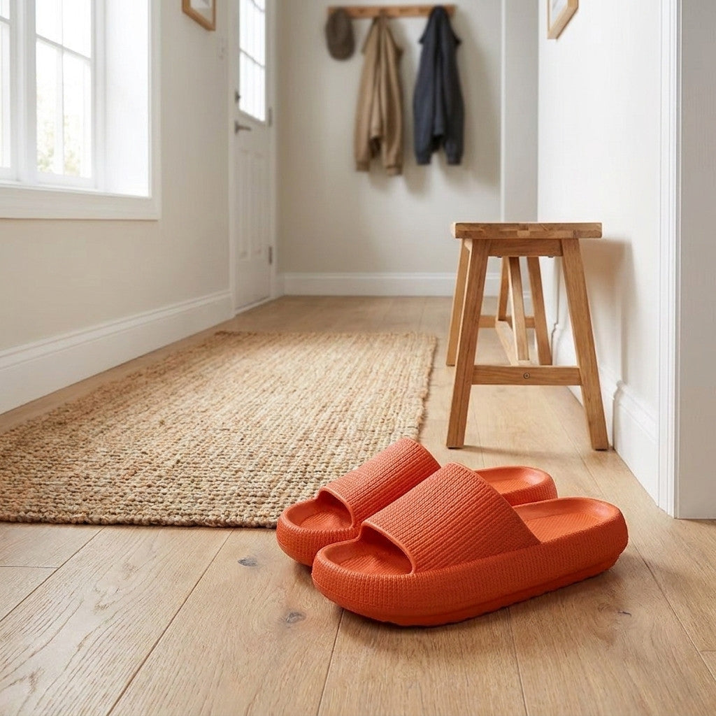 Womens EVA thick platform indoor bathroom slippers