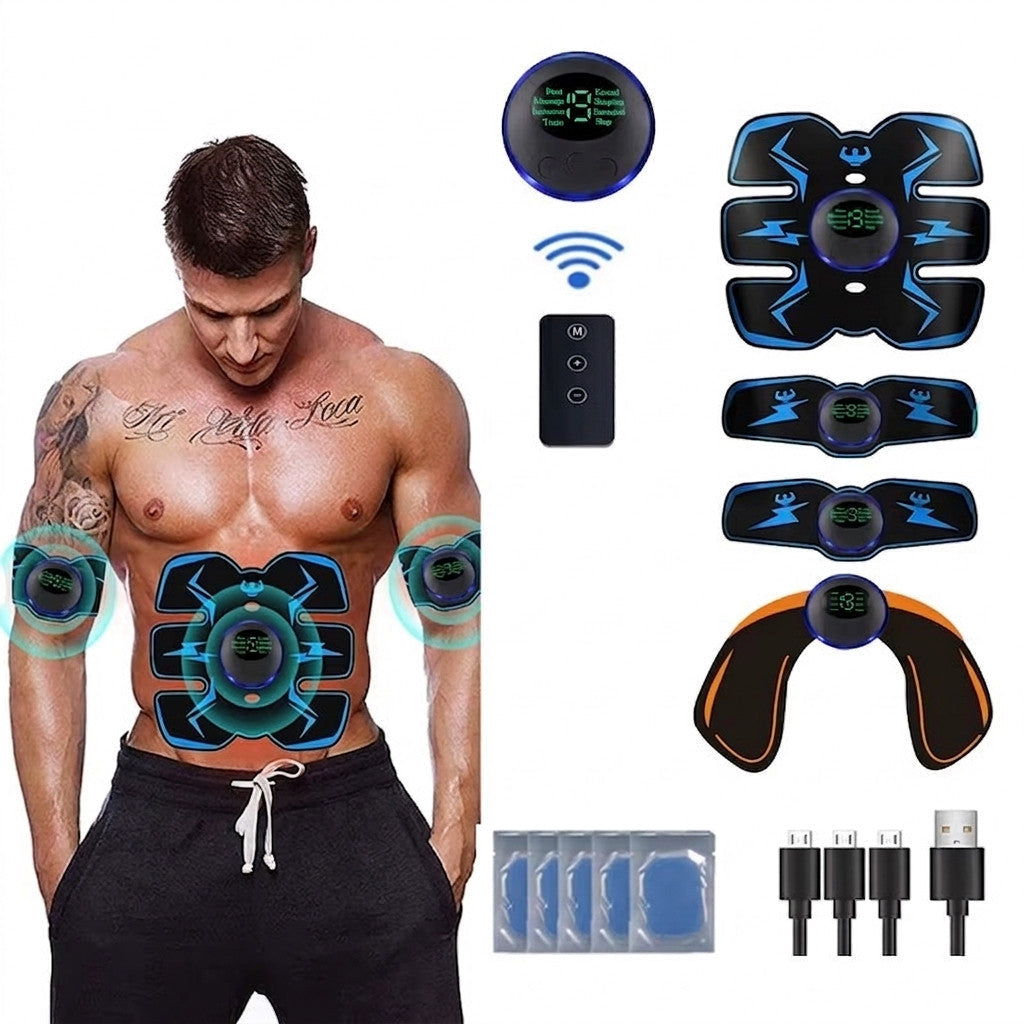 Remote-controlled EMS muscle stimulator for abdominal training and slimming