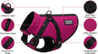 Water-repellent padded winter dog coat with harness