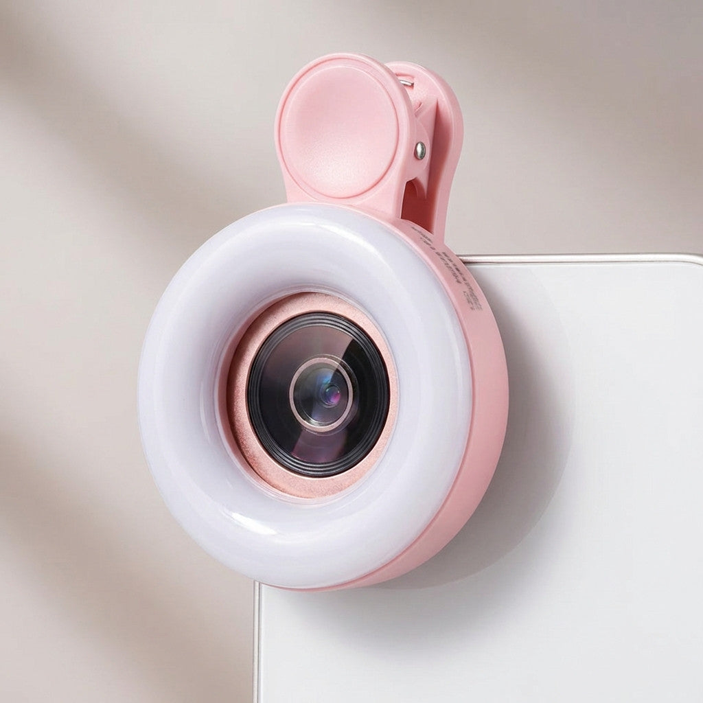 Obiettivo macro per primi piani con il cellulare – luce ad anello LED integrata con 53 LED