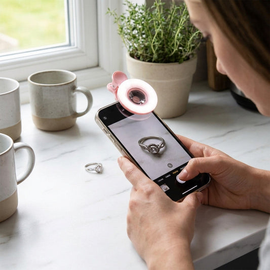 Makro-Objektiv für Nahaufnahmen mit Mobiltelefon – integriertes LED-Ringlicht mit 53 LEDs