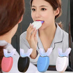Electric u-shaped silicone toothbrush for adults with 360 automatic cleaning