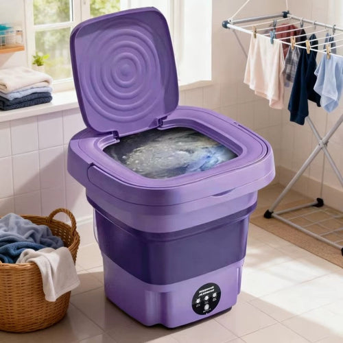 Lavatrice pieghevole portatile 8L con centrifuga a tempo per piccoli capi