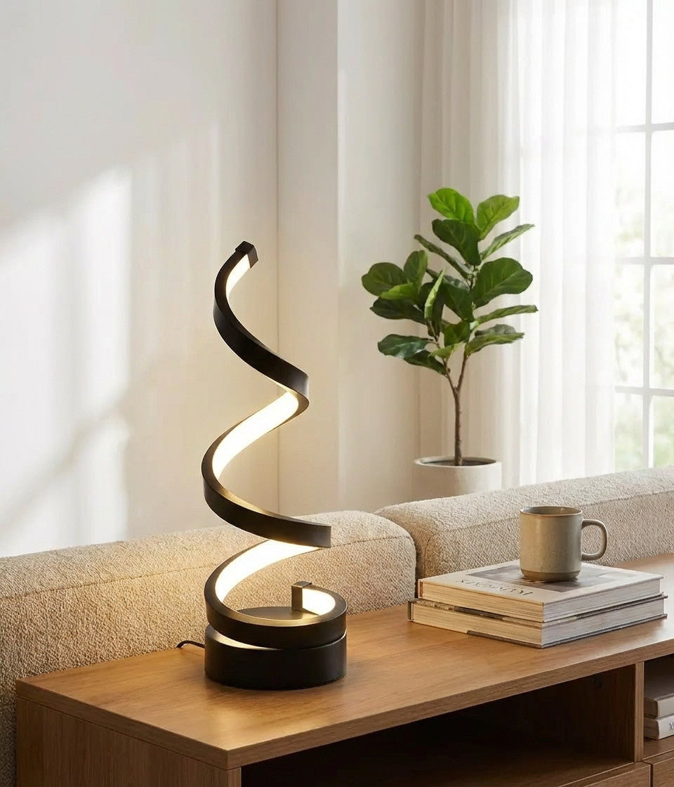 Spiral‑Glow Ambiente – Dimm‑USB‑Tischlampe mit 3 Lichtfarben