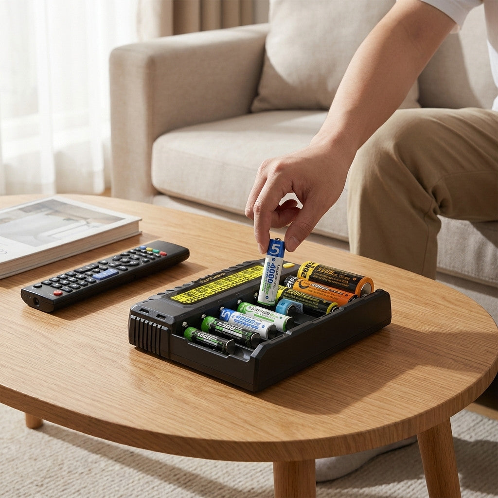 Li-Ion 18650 / 21700 – Ladegerät mit automatischer Batterietyp-Erkennung und LCD-Display