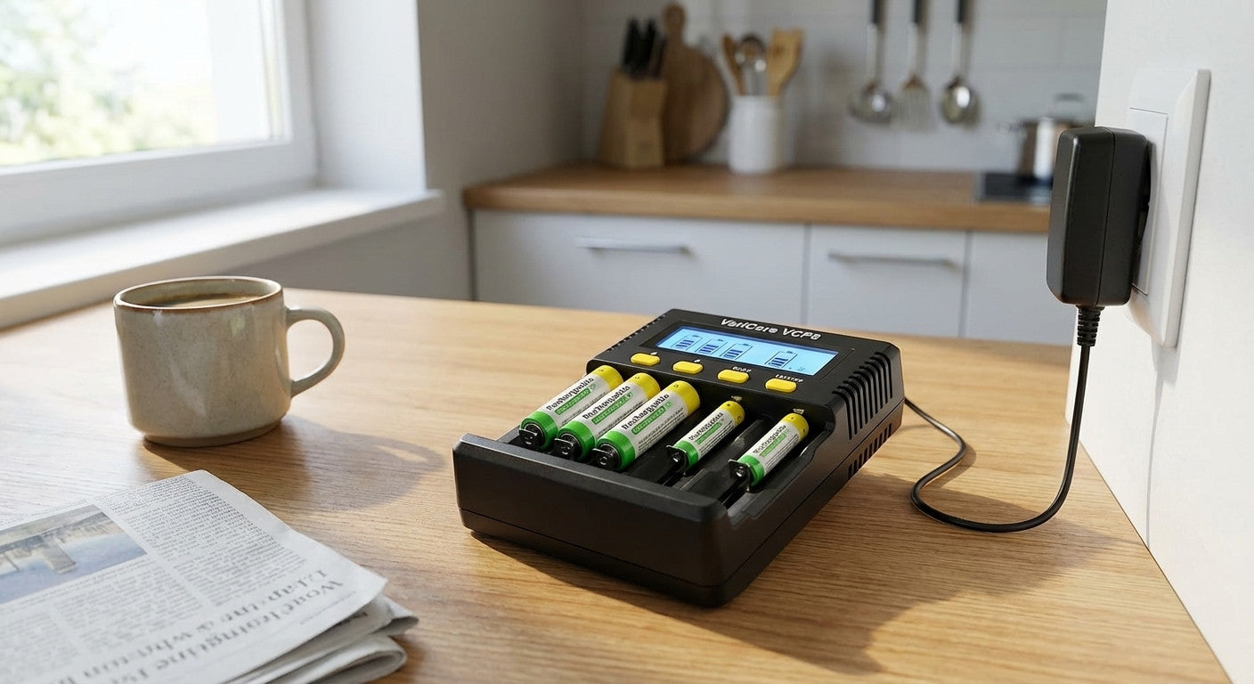 Li-Ion 18650 / 21700 – Ladegerät mit automatischer Batterietyp-Erkennung und LCD-Display