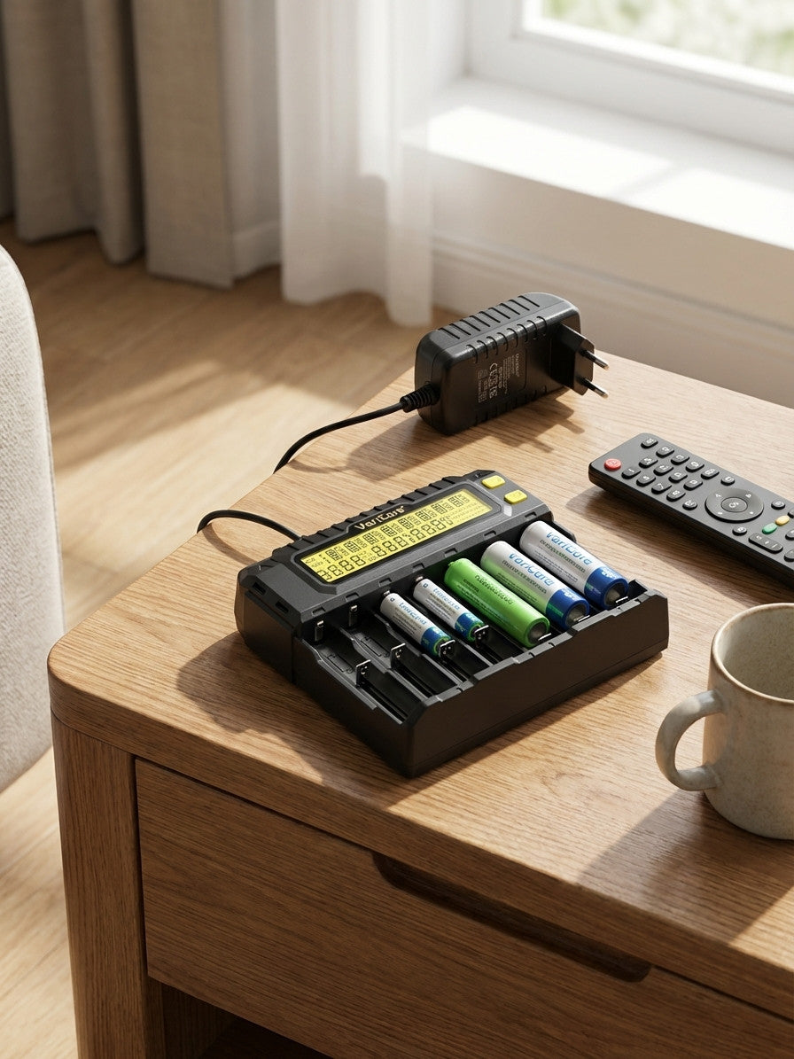 Li-Ion 18650 / 21700 – Ladegerät mit automatischer Batterietyp-Erkennung und LCD-Display