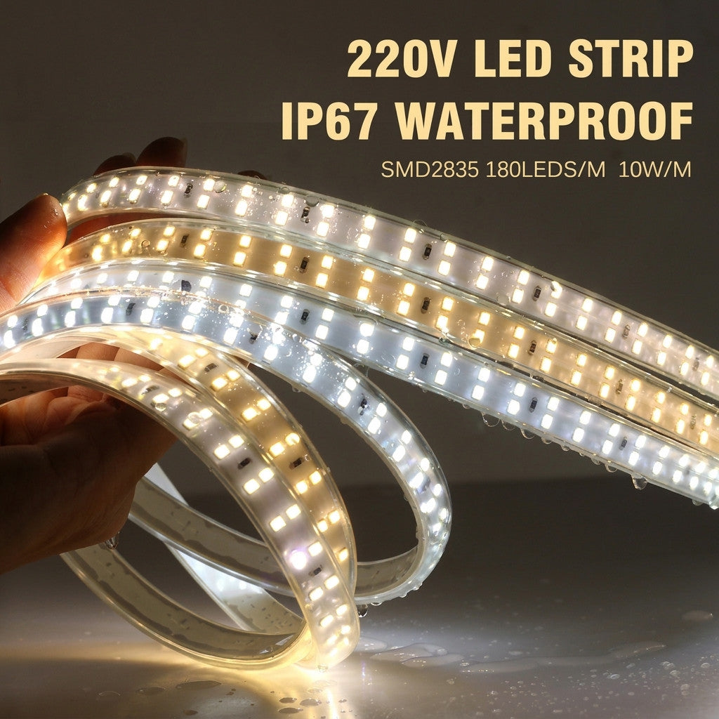Flexible 220V 180ledm smd2835 outdoor waterproof LED strip light