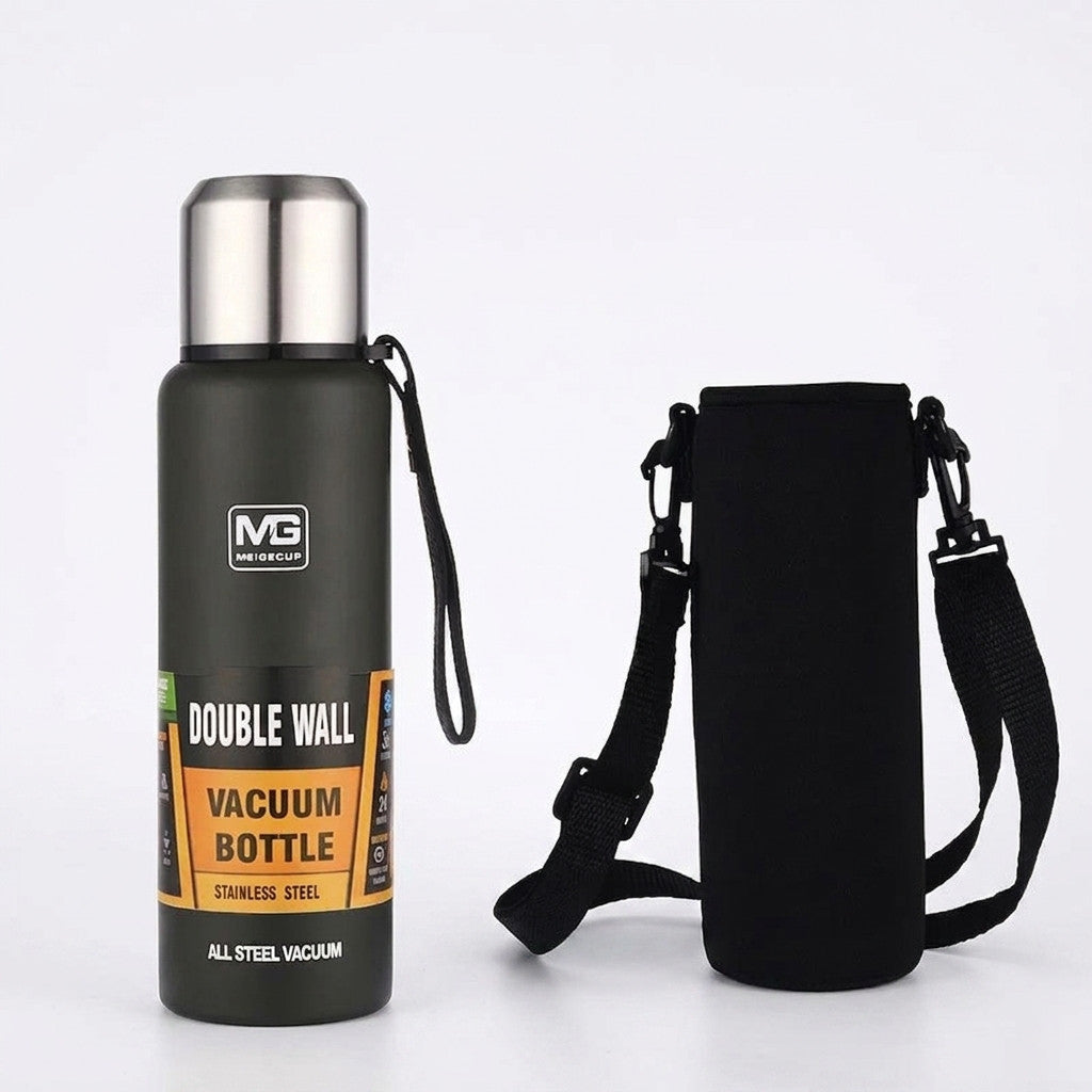 UPORS Edelstahl Vakuumflasche mit Trageschlaufe 500-1500ml für Herren