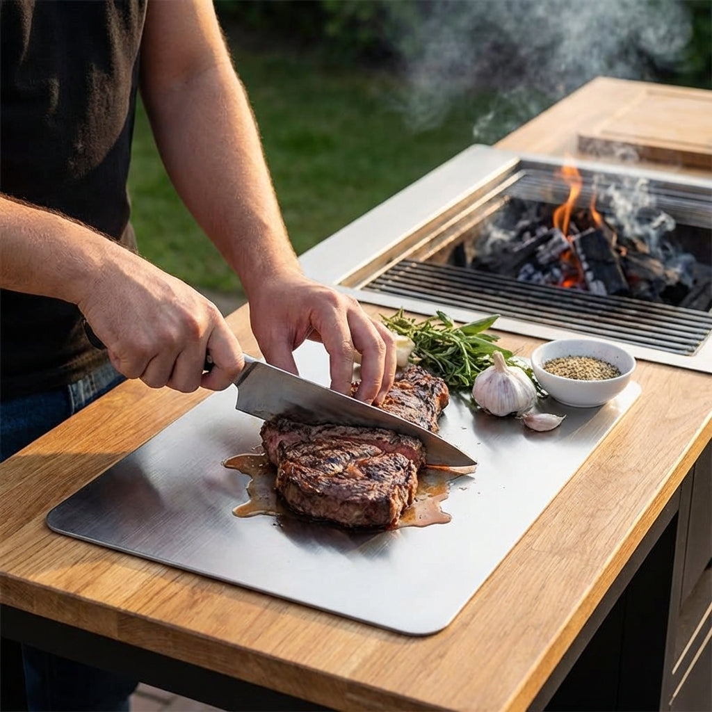 Schneidebrett für vielseitige Küchenarbeiten – aus langlebiger Titan-Stahllegierung